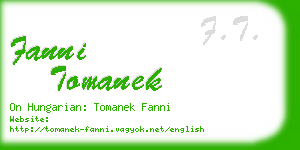 fanni tomanek business card